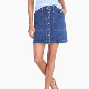 J Crew Factory Denim Button Front Skirt